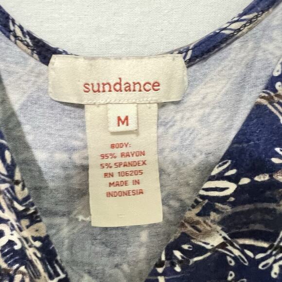 Sundance Jersey Knit Casual Sleeveless Dress Stretchy Ruched Dress Medium Blue - Picture 7 of 12